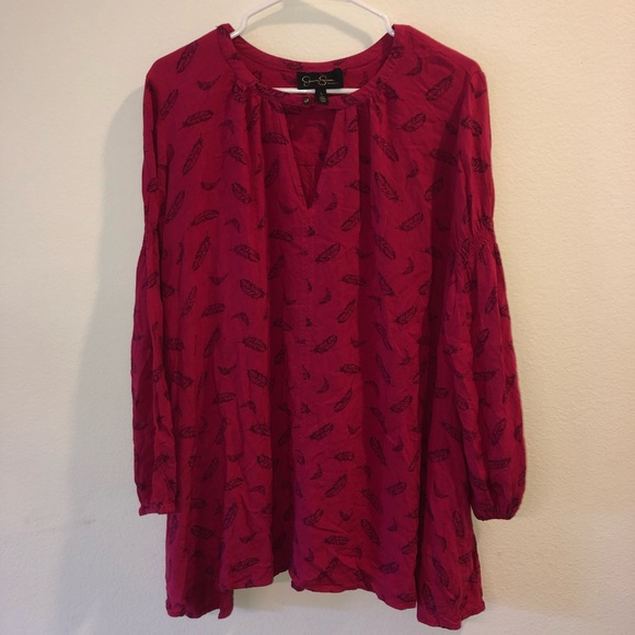 Jessica Simpson Tops - Jessica Simpson maternity feather red blouse